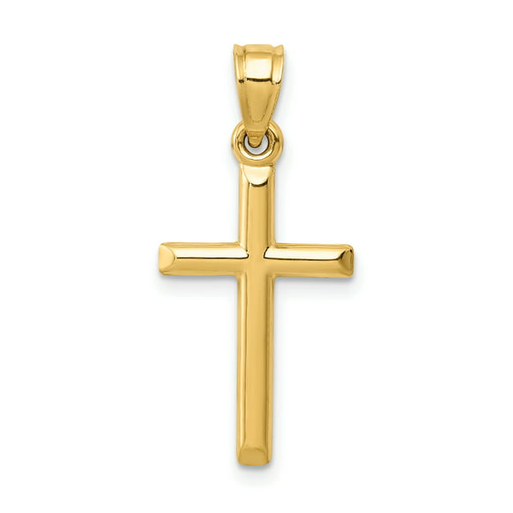 Wellingsale 14K Two 2 Tone OR White Gold Polished Religious Catholic Crucifix Charm Pendant 